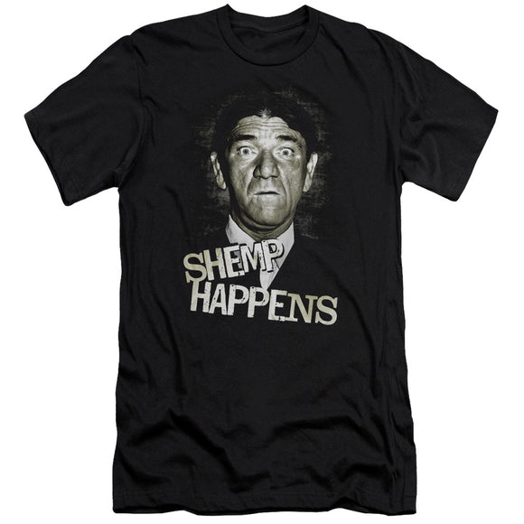 Three Stooges Slim Fit T-Shirt Shemp Happens Black Tee - Yoga Clothing for You
