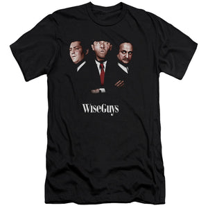Three Stooges Slim Fit T-Shirt Wise Guys Portrait Black Tee - Yoga Clothing for You
