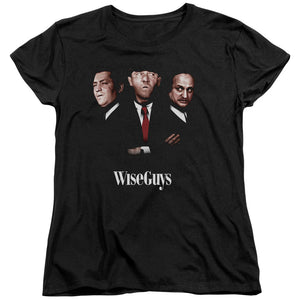 Three Stooges Womens T-Shirt Wise Guys Portrait Black Tee - Yoga Clothing for You