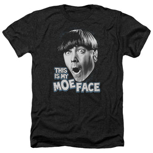 Three Stooges Heather T-Shirt Moe Face Black Tee - Yoga Clothing for You