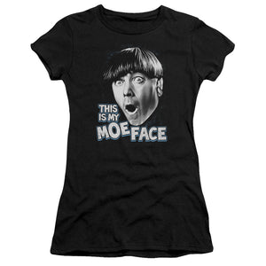 Three Stooges Juniors T-Shirt Moe Face Black Premium Tee - Yoga Clothing for You