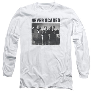 Three Stooges Long Sleeve T-Shirt Never Scared White - Yoga Clothing for You