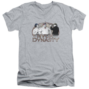 Three Stooges Slim Fit V-Neck T-Shirt NYUK Dynasty Athletic Heather - Yoga Clothing for You