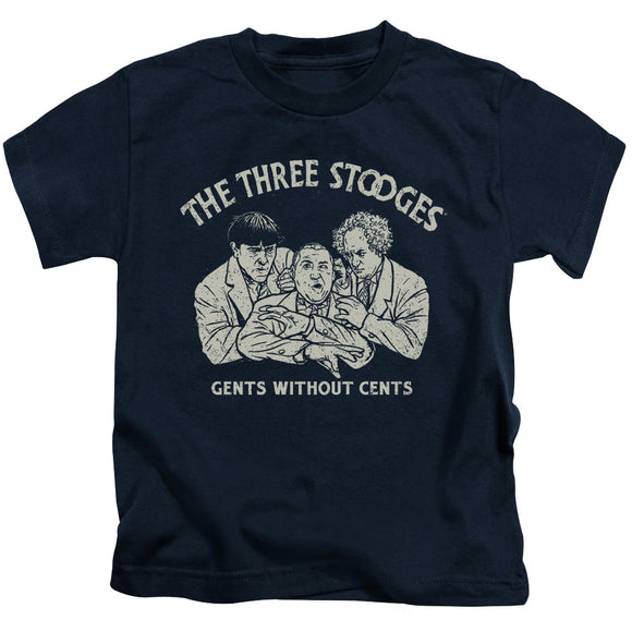 Three Stooges Boys T-Shirt Gents Without Cents Navy Tee - Yoga Clothing for You
