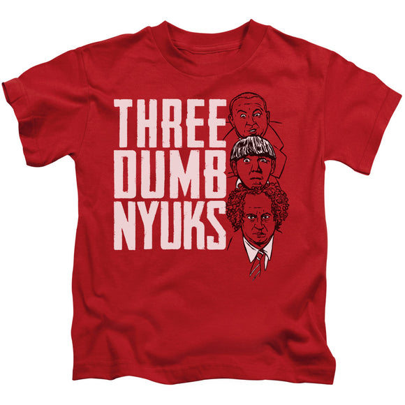 Three Stooges Boys T-Shirt Three Dumb NYUKS Red Tee - Yoga Clothing for You