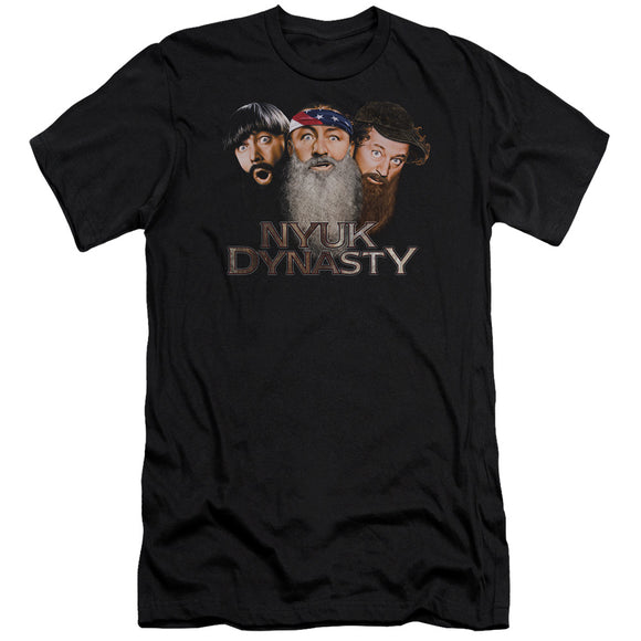 Three Stooges Premium Canvas T-Shirt NYUK Dynasty Black Tee - Yoga Clothing for You