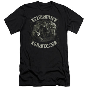 Three Stooges Slim Fit T-Shirt Wise Guy Customs Black Tee - Yoga Clothing for You