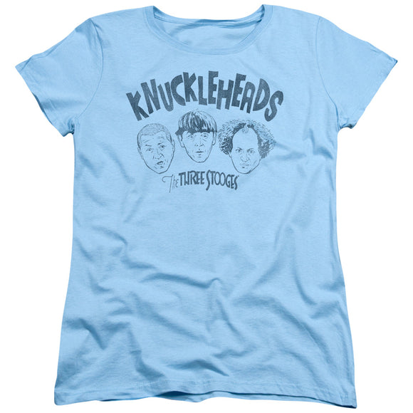 Three Stooges Womens T-Shirt Knuckleheads Light Blue Tee - Yoga Clothing for You