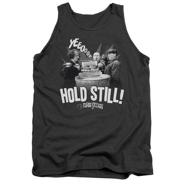 Three Stooges Tanktop Hold Still Charcoal Tank - Yoga Clothing for You