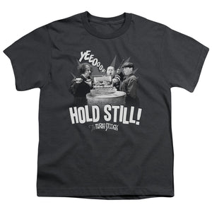Three Stooges Kids T-Shirt Hold Still Charcoal Tee - Yoga Clothing for You