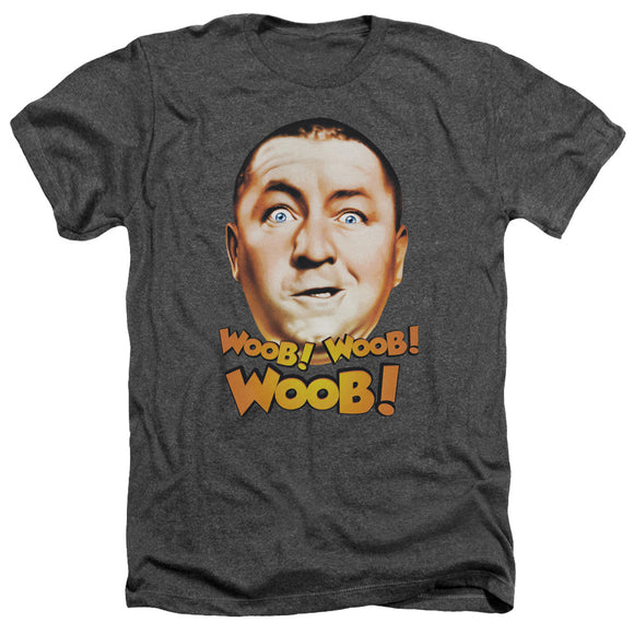 Three Stooges Heather T-Shirt Curly Woob Woob Woob Charcoal Tee - Yoga Clothing for You