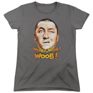 Three Stooges Womens T-Shirt Curly Woob Woob Woob Charcoal Tee - Yoga Clothing for You