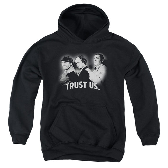 Three Stooges Kids Hoodie Trust Us Black Hoody - Yoga Clothing for You
