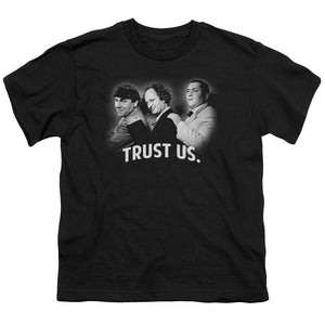 Three Stooges Kids T-Shirt Trust Us Black Tee - Yoga Clothing for You