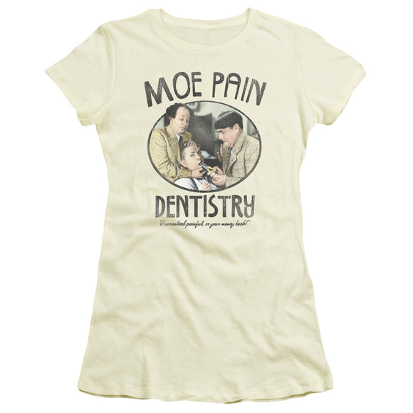 Three Stooges Juniors T-Shirt Moe Dentistry Cream Tee - Yoga Clothing for You