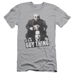 Three Stooges Slim Fit T-Shirt It's a Guy Thing Silver Tee - Yoga Clothing for You