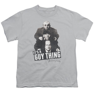 Three Stooges Kids T-Shirt It's a Guy Thing Silver Tee - Yoga Clothing for You