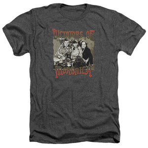 Three Stooges Heather T-Shirt Dictators of Moronica Charcoal Tee - Yoga Clothing for You