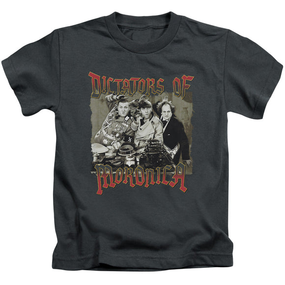 Three Stooges Boys T-Shirt Dictators of Moronica Charcoal Tee - Yoga Clothing for You