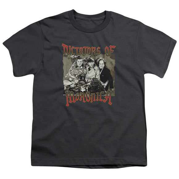 Three Stooges Kids T-Shirt Dictators of Moronica Charcoal Tee - Yoga Clothing for You