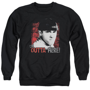Three Stooges Sweatshirt Moe Get Outta Here Black Pullover - Yoga Clothing for You