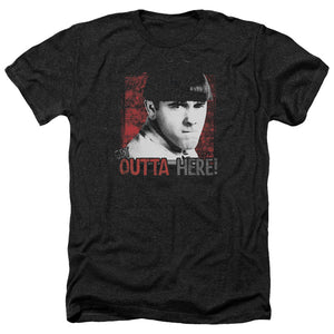 Three Stooges Heather T-Shirt Moe Get Outta Here Black Tee - Yoga Clothing for You