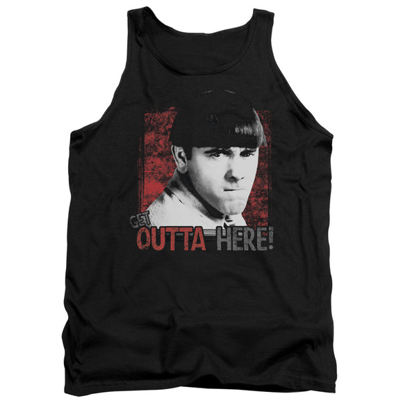 Three Stooges Tanktop Moe Get Outta Here Black Tank - Yoga Clothing for You