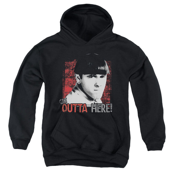 Three Stooges Kids Hoodie Moe Get Outta Here Black Hoody - Yoga Clothing for You