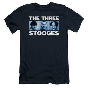 Three Stooges Slim Fit T-Shirt Headshots Navy Tee - Yoga Clothing for You