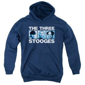 Three Stooges Kids Hoodie Headshots Navy Hoody - Yoga Clothing for You
