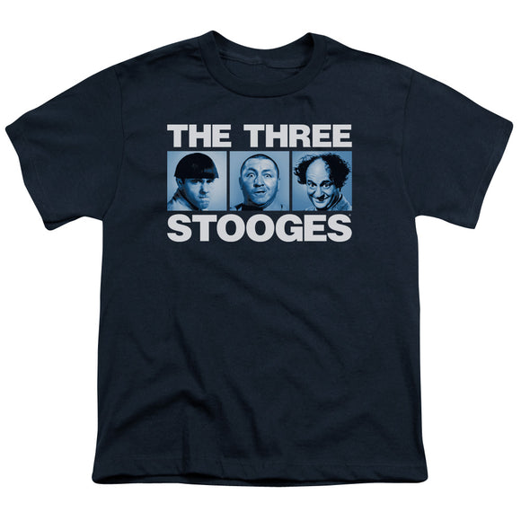 Three Stooges Kids T-Shirt Headshots Navy Tee - Yoga Clothing for You