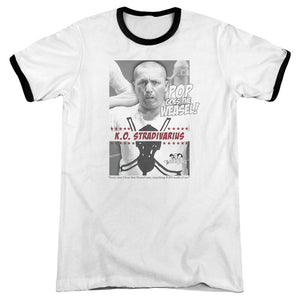 Three Stooges Ringer T-Shirt Pop Goes the Weasel White Tee - Yoga Clothing for You