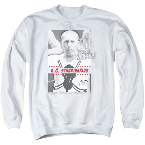 Three Stooges Sweatshirt Pop Goes the Weasel White Pullover - Yoga Clothing for You
