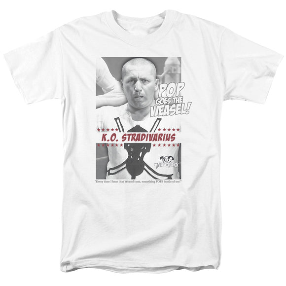 Three Stooges T-Shirt Pop Goes the Weasel White Tee - Yoga Clothing for You
