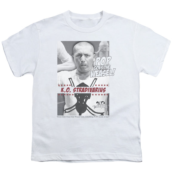 Three Stooges Kids T-Shirt Pop Goes the Weasel White Tee - Yoga Clothing for You