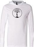 Black Tree of Life Circle Lightweight Yoga Hoodie Tee - Yoga Clothing for You