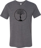 Black Tree of Life Circle Burnout Yoga Tee Shirt - Yoga Clothing for You