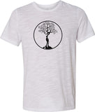 Black Tree of Life Circle Burnout Yoga Tee Shirt - Yoga Clothing for You