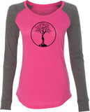 Black Tree of Life Circle Preppy Patch Yoga Tee - Yoga Clothing for You