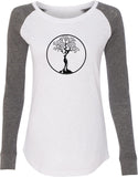 Black Tree of Life Circle Preppy Patch Yoga Tee - Yoga Clothing for You