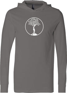 White Tree of Life Circle Lightweight Yoga Hoodie Tee - Yoga Clothing for You