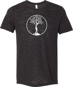 White Tree of Life Circle Burnout Yoga Tee Shirt - Yoga Clothing for You