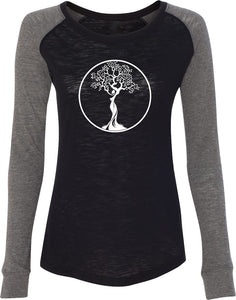 White Tree of Life Circle Preppy Patch Yoga Tee - Yoga Clothing for You