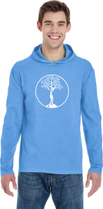 White Tree of Life Circle Pigment Hoodie Yoga Tee Shirt - Yoga Clothing for You