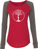White Tree of Life Circle Preppy Patch Yoga Tee - Yoga Clothing for You