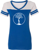 White Tree of Life Circle Powder Puff Yoga Tee Shirt - Yoga Clothing for You