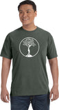 White Tree of Life Circle Pigment Dye Yoga Tee Shirt - Yoga Clothing for You