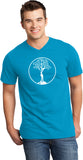 White Tree of Life Circle Important V-neck Yoga Tee Shirt - Yoga Clothing for You