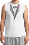 Tuxedo T-shirt Pink Flower Muscle Tee - Yoga Clothing for You