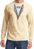 Tuxedo T-shirt Pink Flower Long Sleeve - Yoga Clothing for You